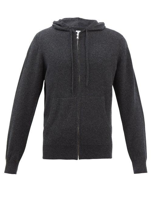 Sunspel - Hooded Cashmere Track Jacket - Mens - Dark Grey