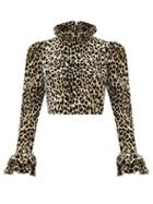 Matchesfashion.com Batsheva - Amy Leopard-print Velvet Blouse - Womens - Leopard