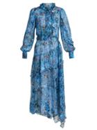 Matchesfashion.com Preen By Thornton Bregazzi - Lotty Silk Blend Devor Satin Dress - Womens - Blue Multi