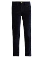 Matchesfashion.com Frame - Le Velveteen Cotton Blend Velvet Jeans - Womens - Navy