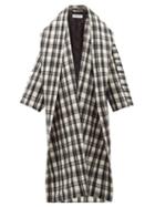 Matchesfashion.com Balenciaga - Shawl Lapel Checked Wool Blend Oversized Coat - Womens - Black White