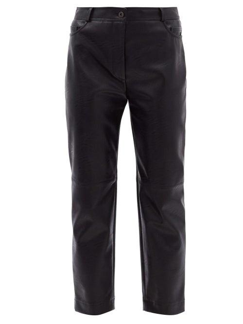 Matchesfashion.com Stella Mccartney - Hailey Straight-leg Faux-leather Trousers - Womens - Black