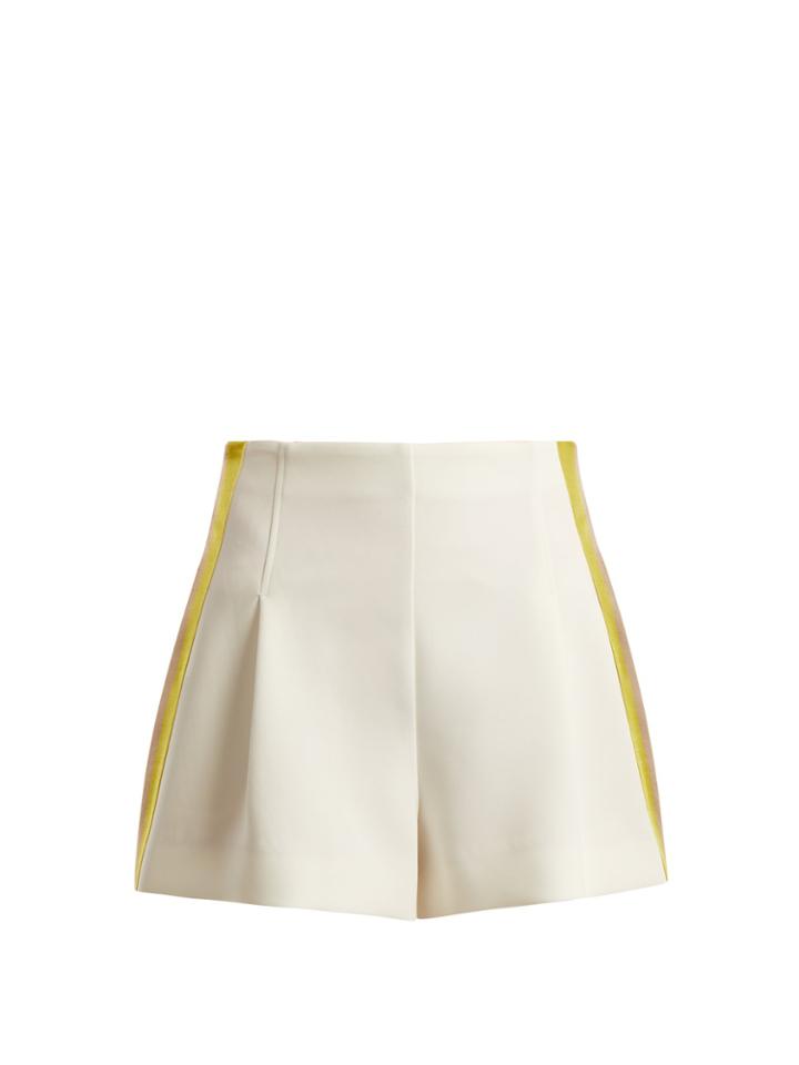 Diane Von Furstenberg High-rise Side-striped Crepe Shorts