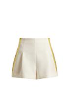 Diane Von Furstenberg High-rise Side-striped Crepe Shorts