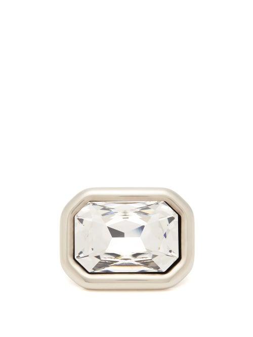 Matchesfashion.com Balenciaga - Dallas Crystal Ring - Womens - Silver