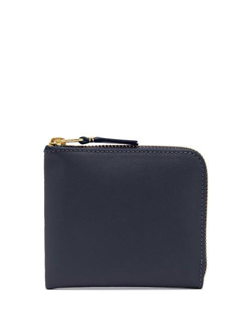 Ladies Accessories Comme Des Garons Wallet - Zip-around Leather Wallet - Womens - Navy