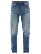 Matchesfashion.com Ksubi - Chitch Odyssey Distressed Slim-leg Jeans - Mens - Blue