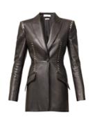 Matchesfashion.com Alexander Mcqueen - Metal-stitched Leather Jacket - Womens - Black