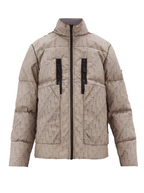 Matchesfashion.com Stone Island Shadow Project - Laser Cut Down Filled Poly Hide Jacket - Mens - Grey