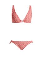 Matchesfashion.com Lisa Marie Fernandez - Melissa D Ring Seersucker Bikini - Womens - Red Multi