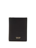 Tom Ford - T-line Grained-leather Bifold Wallet - Mens - Black