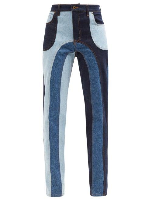 Ahluwalia - Rework Patchwork Denim Jeans - Womens - Mid Denim