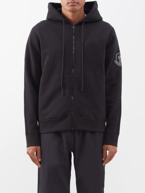 2 Moncler 1952 - Logo-patch Zipped Hooded Sweatshirt - Mens - Black