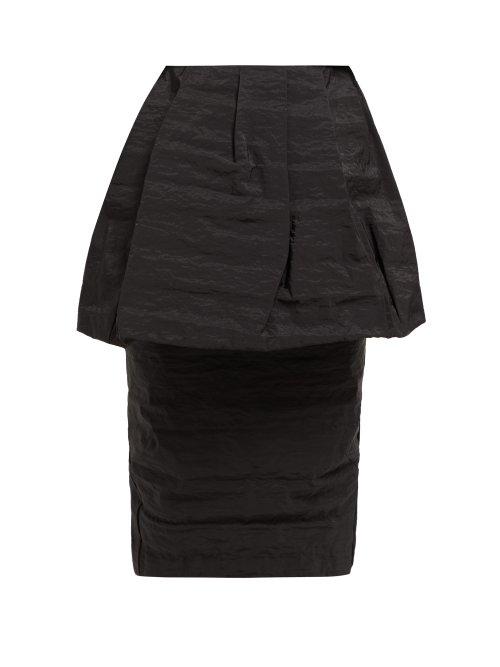 Matchesfashion.com Simone Rocha - Peplum Taffeta High Rise Pencil Skirt - Womens - Black