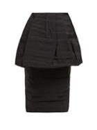 Matchesfashion.com Simone Rocha - Peplum Taffeta High Rise Pencil Skirt - Womens - Black