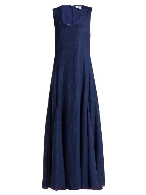 Matchesfashion.com Elizabeth And James - Lenox Sleeveless Linen Blend Dress - Womens - Indigo