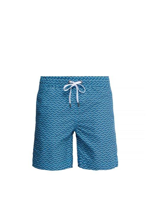 Matchesfashion.com Onia - Charles Graphic Print Swim Shorts - Mens - Blue Multi