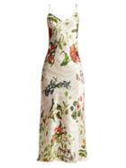 Matchesfashion.com Adriana Iglesias - Jadi Floral Print Silk Blend Slip Dress - Womens - White Print