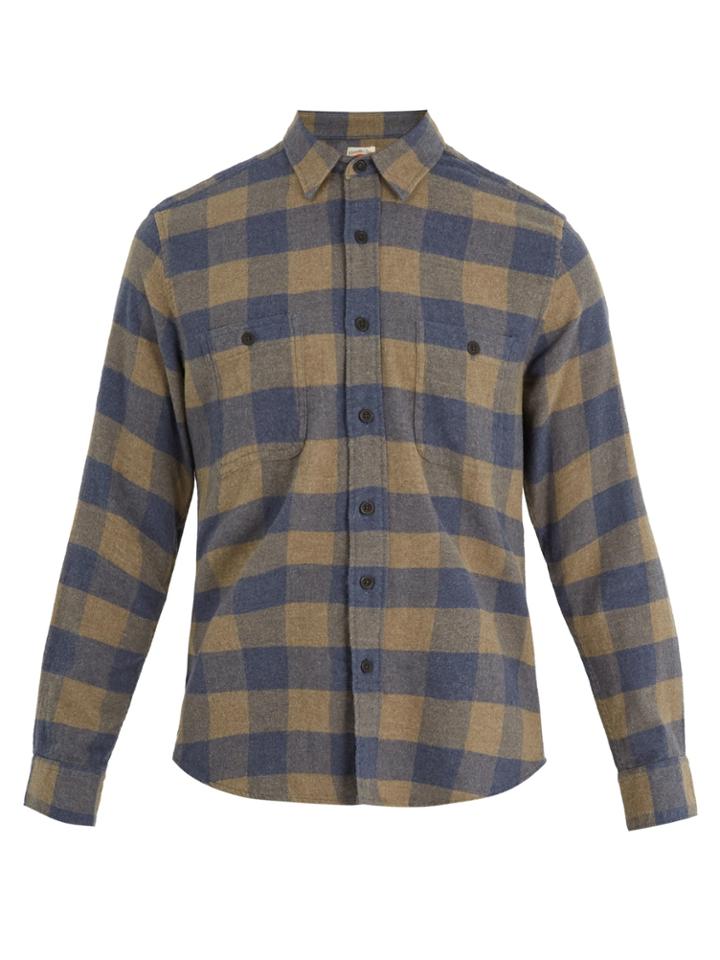 Faherty Seasons Checked Cotton-flannel Shirt