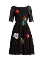 Dolce & Gabbana Floral-embellished Cordonetto-lace Dress