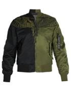 Marcelo Burlon Wing-embroidered Two-tone Bomber Jacket