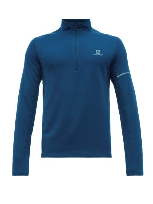 Matchesfashion.com Salomon - Agile Half Zip Stretch Jersey Top - Mens - Blue
