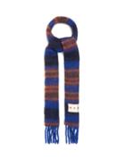 Marni - Striped Knitted-blend Scarf - Womens - Blue Multi