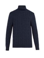 Matchesfashion.com Thom Sweeney - Cashmere Cable Knit Roll Neck Sweater - Mens - Navy
