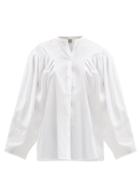 Matchesfashion.com Totme - Moncton Gathered Balloon-sleeve Blouse - Womens - White