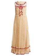 Matchesfashion.com Redvalentino - Ruffle Trimmed Lace Dress - Womens - Ivory