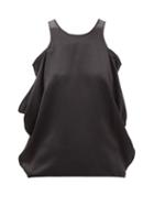 Totme - Draped-side Silk-satin Top - Womens - Black