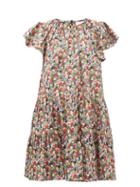 Matchesfashion.com La Doublej - Snow Drop Floral Print Cotton Mini Dress - Womens - Black Print