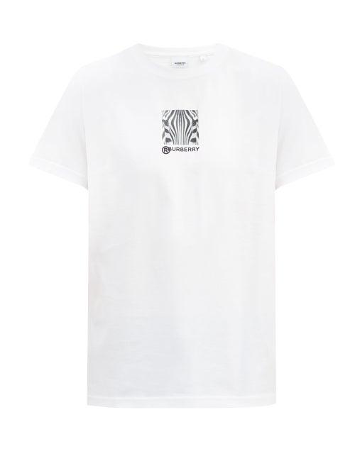 Matchesfashion.com Burberry - Montage-print Cotton-jersey T-shirt - Mens - White Black