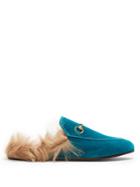 Gucci Princetown Shearling-lined Velvet Loafers