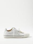 Maison Margiela - Evolution Distressed Canvas And Leather Trainers - Womens - Off White