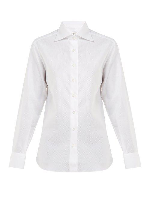 Matchesfashion.com Giuliva Heritage Collection - Elvira Cotton Oxford Shirt - Womens - White