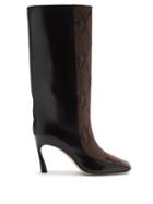 Matchesfashion.com Jimmy Choo - Mabyn 85 Snake-effect Leather Knee-high Boots - Womens - Black Tan