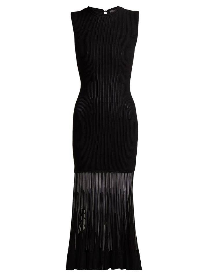 Alexander Mcqueen Ottoman-knit Midi Dress