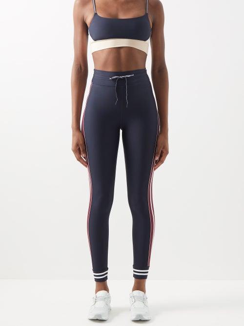 The Upside - Mirador Drawstring-waist Cropped Leggings - Womens - Navy Multi