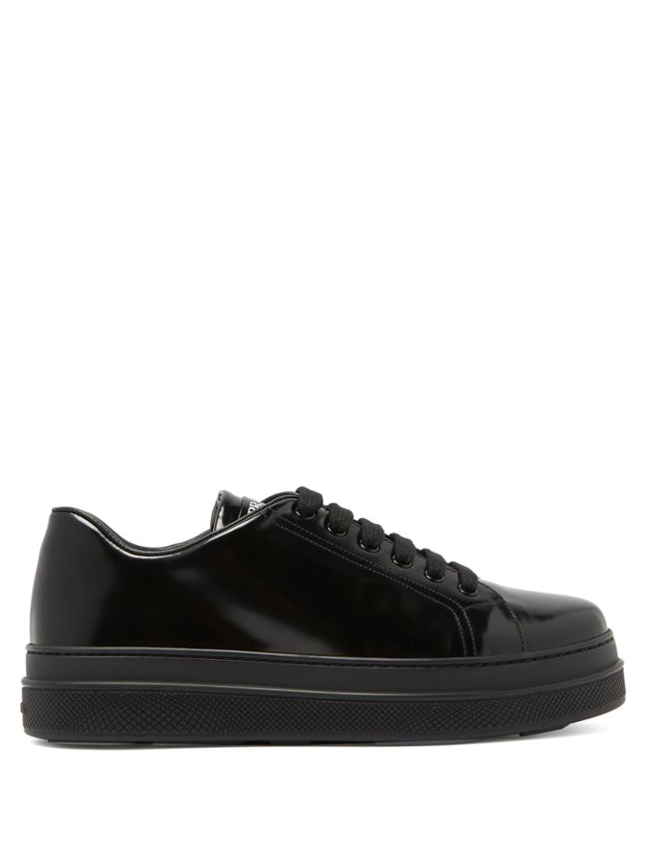 Prada Patent-leather Flatform Trainers