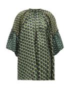Matchesfashion.com Biyan - Siroko Polka-dot Panelled Silk Blouse - Womens - Green Multi