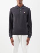 Maison Kitsun - Fox Head-patch Wool Polo Shirt - Mens - Grey