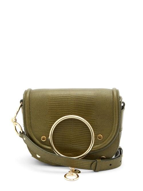 Matchesfashion.com See By Chlo - Mara Small Lizard-effect Leather Cross-body Bag - Womens - Khaki