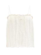 Khaite - Susanna Crinkled Linen-blend Honeycomb-gauze Top - Womens - Ivory