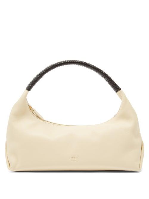 Khaite - Remi Small Leather Shoulder Bag - Womens - Black And White