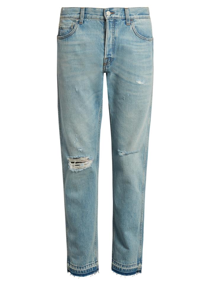 Gucci Slim-fit Cropped Distressed Jeans