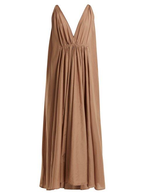 Matchesfashion.com Kalita - Clemence Cotton Blend Organza Maxi Dress - Womens - Nude