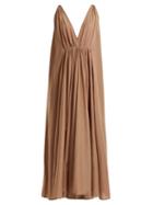 Matchesfashion.com Kalita - Clemence Cotton Blend Organza Maxi Dress - Womens - Nude