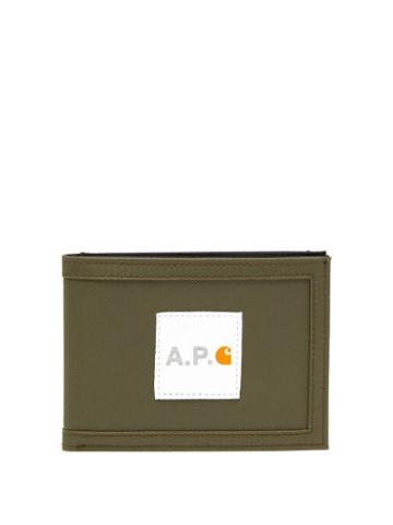 Matchesfashion.com A.p.c. X Carhartt - X Carhartt Technical-gabardine Bi-fold Wallet - Mens - Khaki
