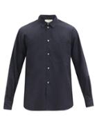 Matchesfashion.com Studio Nicholson - Hinko Cotton-blend Twill Shirt - Mens - Navy
